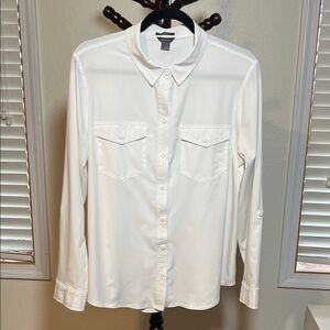 Eddie Bauer Women's White Button-Down Shirt